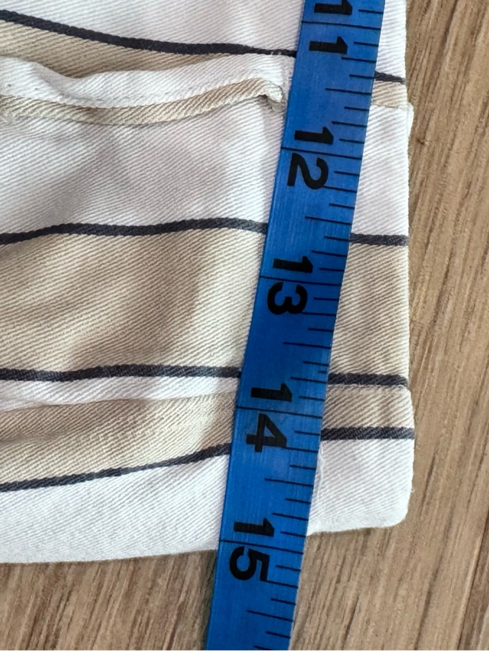 Abercrombie & Fitch Cream Wide-Leg Striped Button-Front Pants - Picture 7 of 8